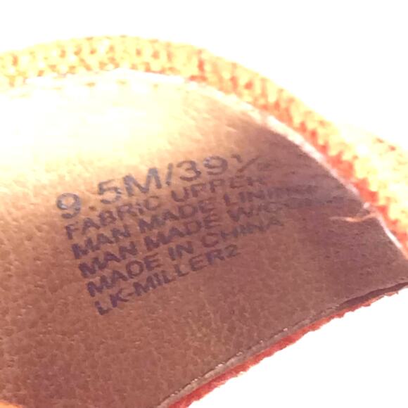 Lucky Brand Miller 2 Platform Wedge Cork Orange Tangerine Sandals Heels 9.5 M - Picture 7 of 10